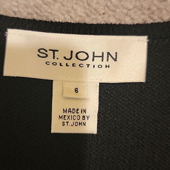 St. John Black wool blend sheath dress sz 8 - Picture 8 of 10
